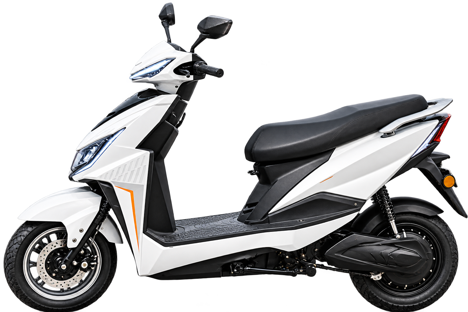 Shift electric scooter, white with orange accents